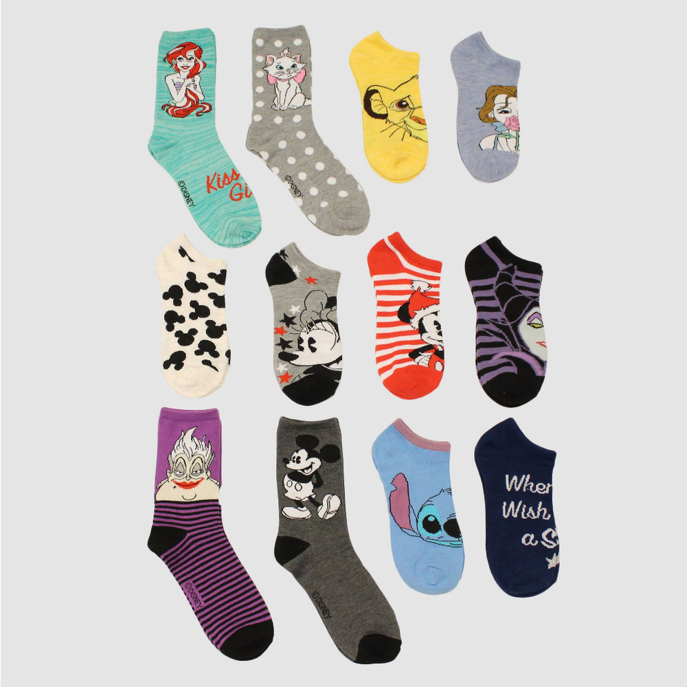 12 Women's Disney Socks